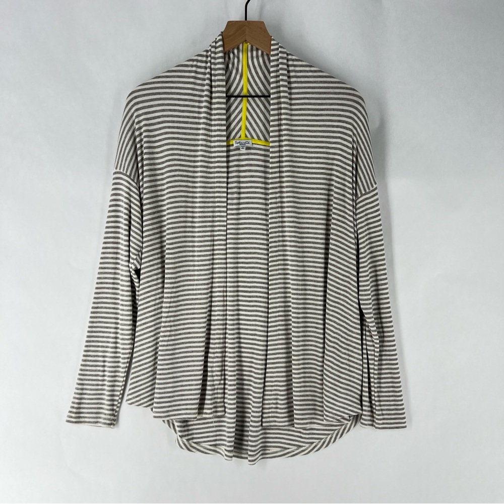 Splendid Gray and White Striped Long Sleeve Top